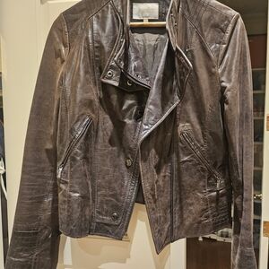 Laundry By Shelli Segal Women's Rich Brown Leather Jacket